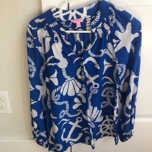 Lily Pulitzer Blue and White Blouse!